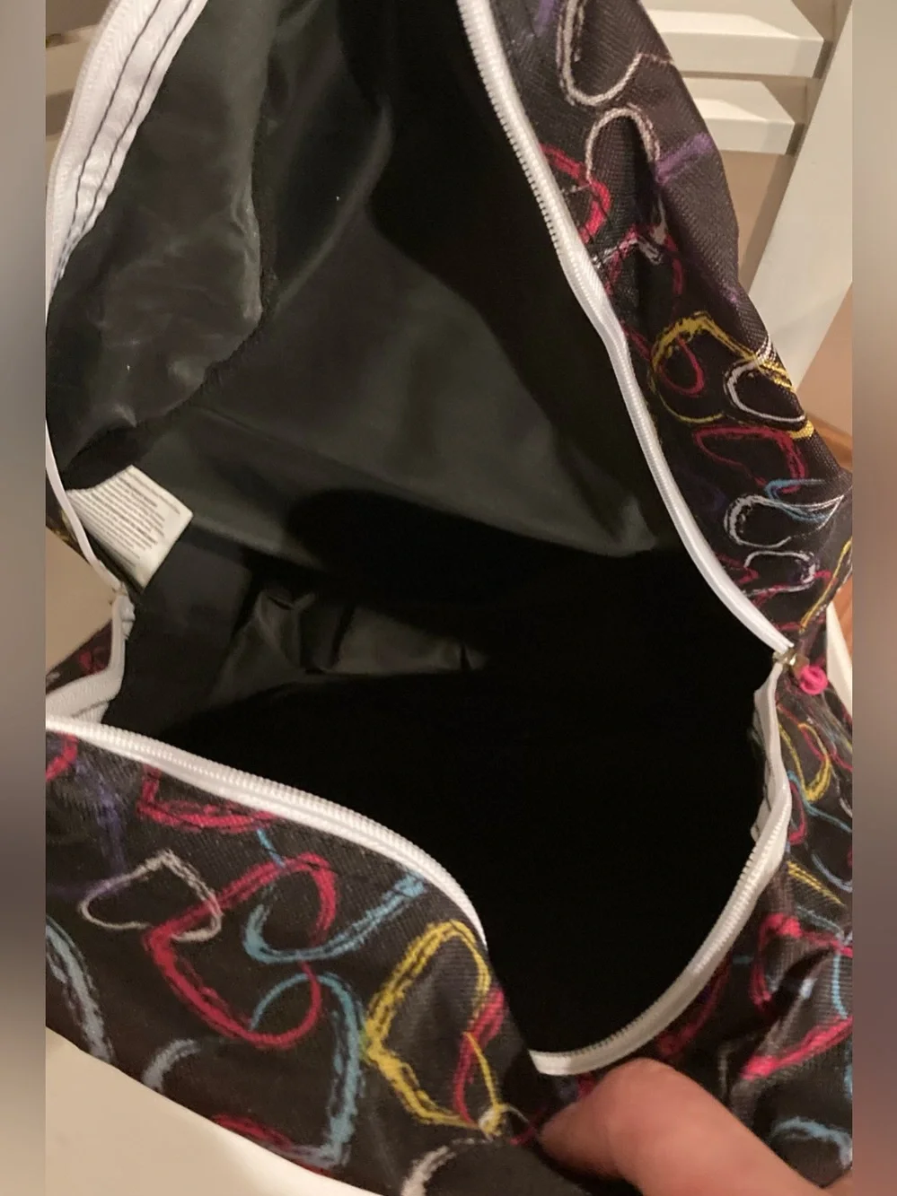 Kids' Black Heart Print Backpack